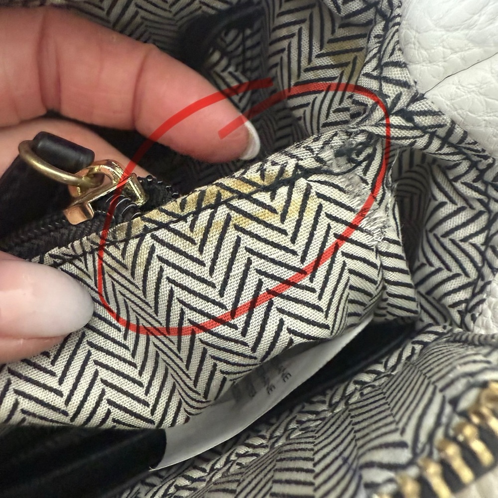 STEVE MADDEN Black White Colour Block Hand Bag Crossbody Strap Zipper PU *Flaw* - Picture 12 of 16